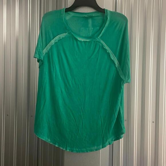 Zenana Green Burnout Slub Loos Fit Relaxed Shirt Casual - Picture 1 of 6